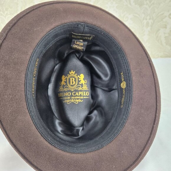 Bruno Capelo Luxury Headware Size Large Brown Fedora Hat Australian Wool Chicago - Picture 8 of 12
